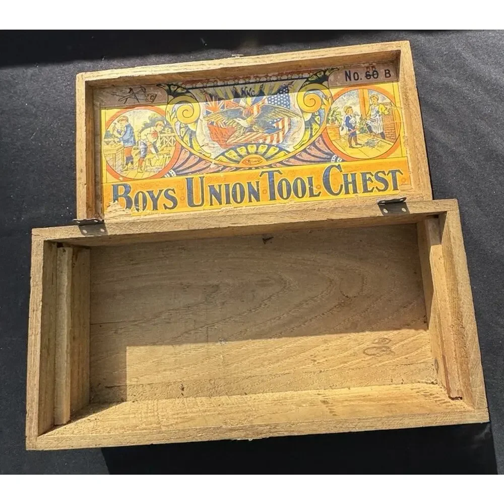 Antique Bliss Boys Union Tool Chest No 600B Wood Box Storm King Door Hanger